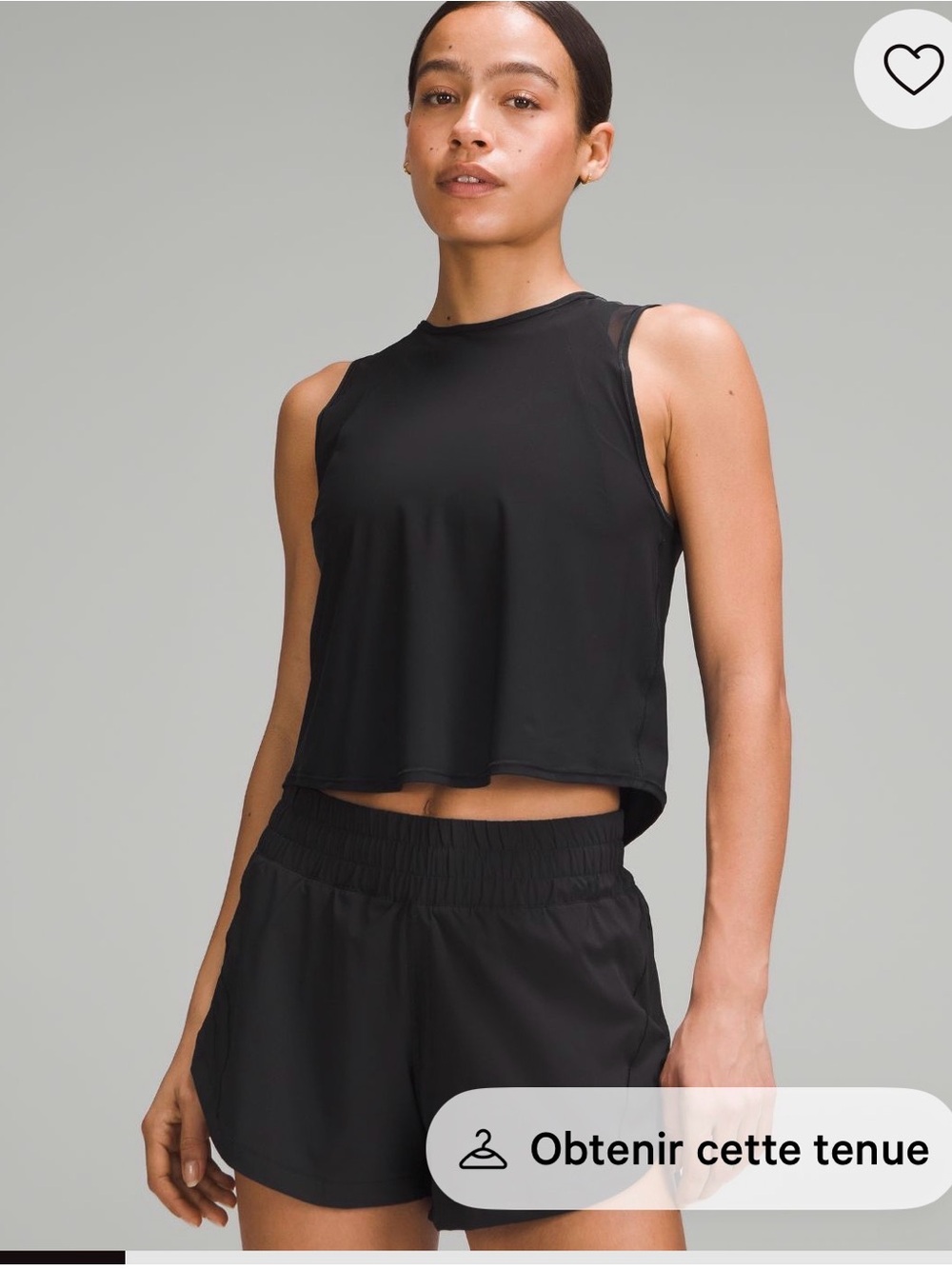 lululemon athletica Black Cropped Athletic Tank